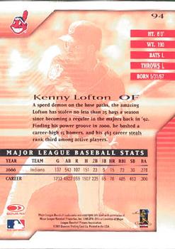 2001 Donruss Signature #94 Kenny Lofton Back