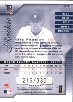 2001 Donruss Signature #128 Eric Munson Back