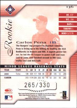 2001 Donruss Signature #136 Carlos Pena Back