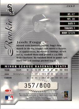 2001 Donruss Signature #202 Josh Fogg Back
