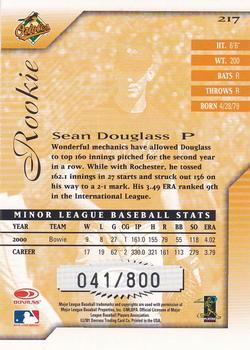 2001 Donruss Signature #217 Sean Douglass Back