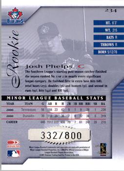2001 Donruss Signature #234 Josh Phelps Back