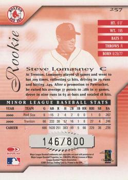 2001 Donruss Signature #257 Steve Lomasney Back