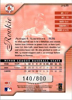 2001 Donruss Signature #258 Angel Santos Back