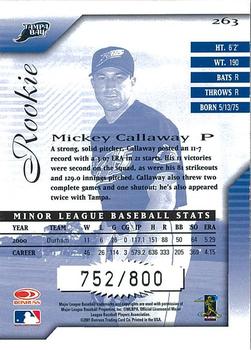 2001 Donruss Signature #263 Mickey Callaway Back