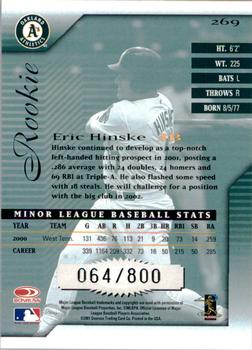 2001 Donruss Signature #269 Eric Hinske Back