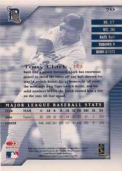 2001 Donruss Signature #70 Tony Clark Back