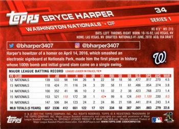 2017 Topps - Rainbow Foil #34 Bryce Harper Back