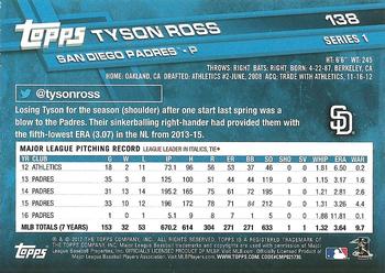 2017 Topps - Rainbow Foil #138 Tyson Ross Back