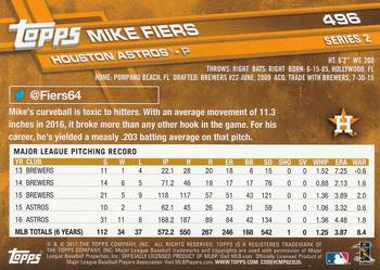 2017 Topps - Rainbow Foil #496 Mike Fiers Back