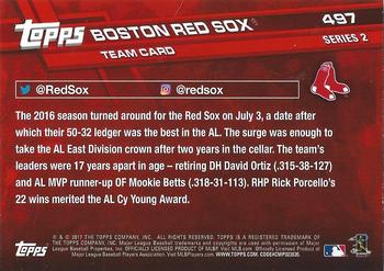 2017 Topps - Rainbow Foil #497 Boston Red Sox Back