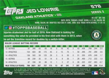 2017 Topps - Rainbow Foil #578 Jed Lowrie Back