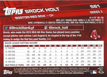 2017 Topps - Rainbow Foil #581 Brock Holt Back
