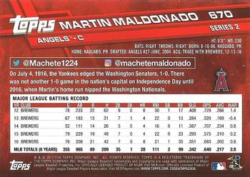 2017 Topps - Rainbow Foil #670 Martin Maldonado Back