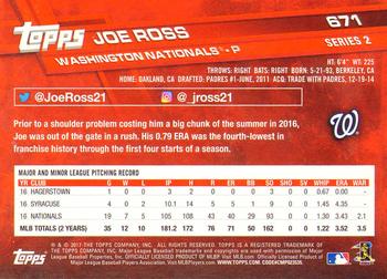 2017 Topps - Rainbow Foil #671 Joe Ross Back