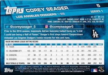 2017 Topps - Gold #5 Corey Seager Back