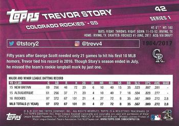 2017 Topps - Gold #42 Trevor Story Back