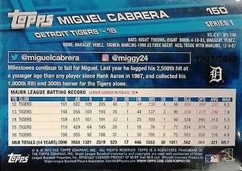 2017 Topps - Gold #150 Miguel Cabrera Back