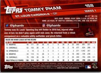 2017 Topps - Gold #158 Tommy Pham Back
