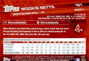 2017 Topps - Gold #161 Mookie Betts Back