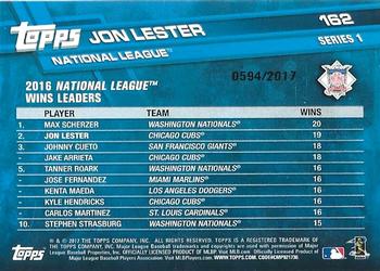 2017 Topps - Gold #162 Jon Lester Back