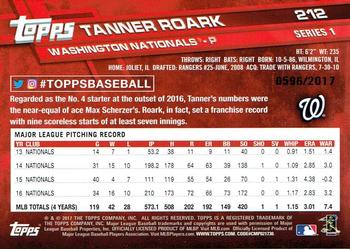 2017 Topps - Gold #212 Tanner Roark Back