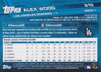 2017 Topps - Gold #213 Alex Wood Back