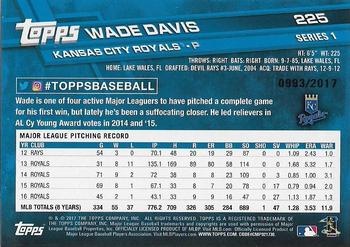 2017 Topps - Gold #225 Wade Davis Back