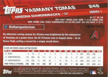 2017 Topps - Gold #248 Yasmany Tomas Back