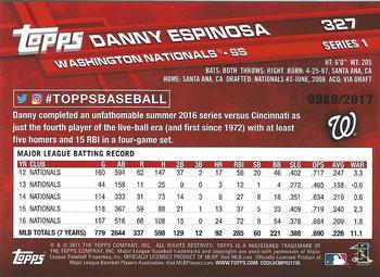2017 Topps - Gold #327 Danny Espinosa Back