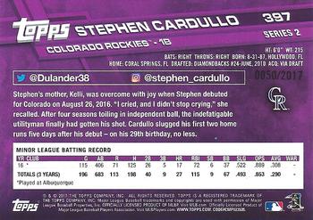 2017 Topps - Gold #397 Stephen Cardullo Back