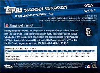 2017 Topps - Gold #401 Manny Margot Back