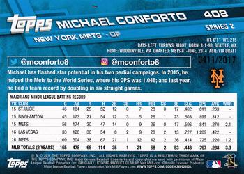 2017 Topps - Gold #408 Michael Conforto Back