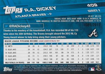 2017 Topps - Gold #409 R.A. Dickey Back