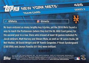2017 Topps - Gold #426 New York Mets Back