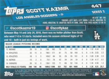 2017 Topps - Gold #447 Scott Kazmir Back