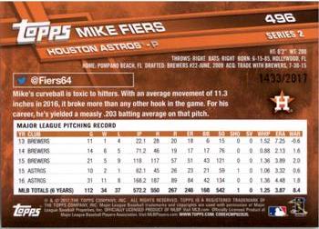 2017 Topps - Gold #496 Mike Fiers Back