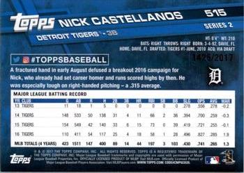 2017 Topps - Gold #515 Nick Castellanos Back