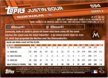 2017 Topps - Gold #594 Justin Bour Back