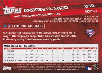 2017 Topps - Gold #690 Andres Blanco Back
