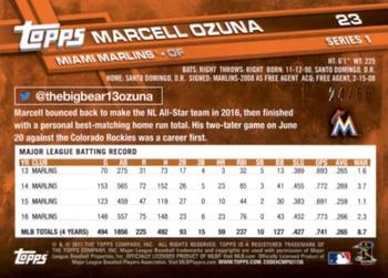 2017 Topps - Black #23 Marcell Ozuna Back