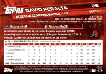 2017 Topps - Black #26 David Peralta Back