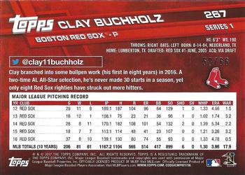 2017 Topps - Black #267 Clay Buchholz Back
