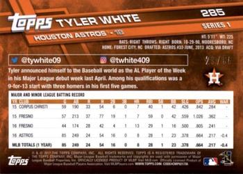 2017 Topps - Black #285 Tyler White Back