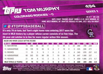 2017 Topps - Black #494 Tom Murphy Back
