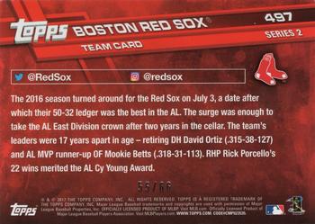 2017 Topps - Black #497 Boston Red Sox Back