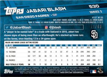2017 Topps - Black #530 Jabari Blash Back