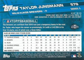 2017 Topps - Mother's Day Hot Pink #579 Taylor Jungmann Back