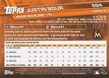 2017 Topps - Mother's Day Hot Pink #594 Justin Bour Back