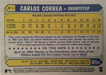 2017 Topps - 1987 Topps Baseball 30th Anniversary #87-1 Carlos Correa Back